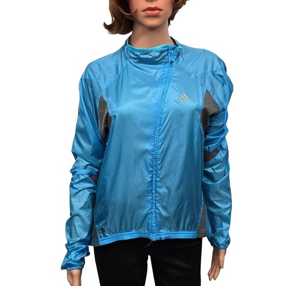 Adidas Climaproof Formotion Cycling Running Windbreaker Jacket Full zip L Blue - Picture 3 of 15